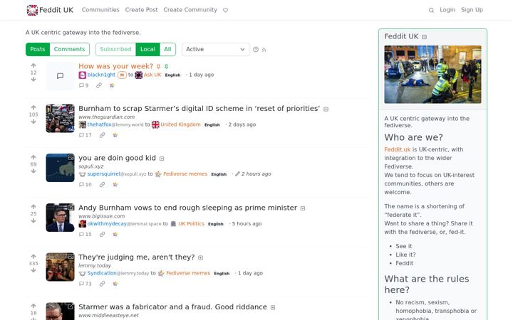 Screenshot of feddit.uk