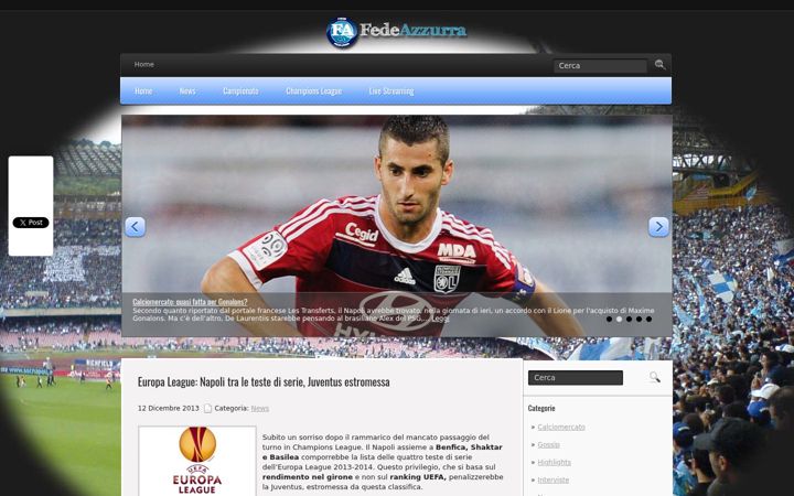 Screenshot of fedeazzurra.it