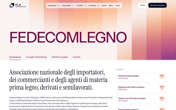 Screenshot of fedecomlegno.it