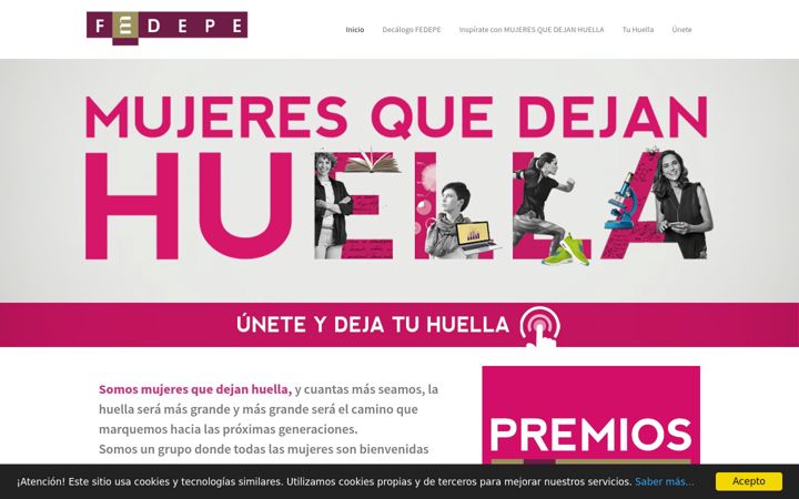Screenshot of fedepemujeresquedejanhuella.es
