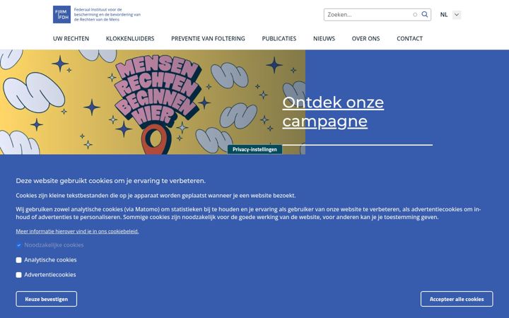 Screenshot of federaalinstituutmensenrechten.be