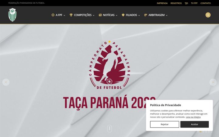 Screenshot of federacaopr.com.br