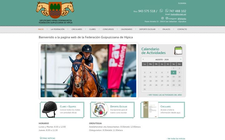 Screenshot of federacionguipuzcoanadehipica.org