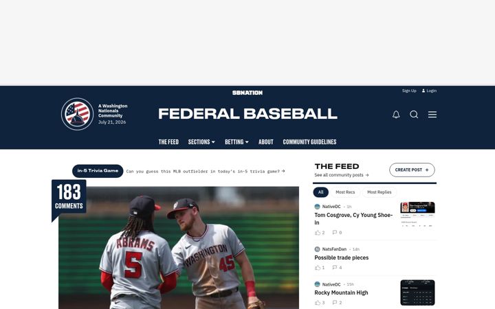 Screenshot ta' federalbaseball.com