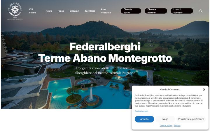 Screenshot of federalberghiabanomontegrotto.it