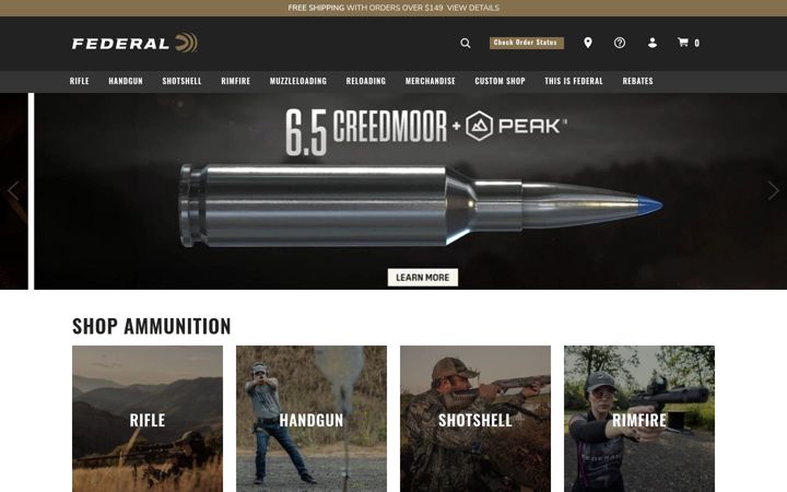 Screenshot of federalpremium.com