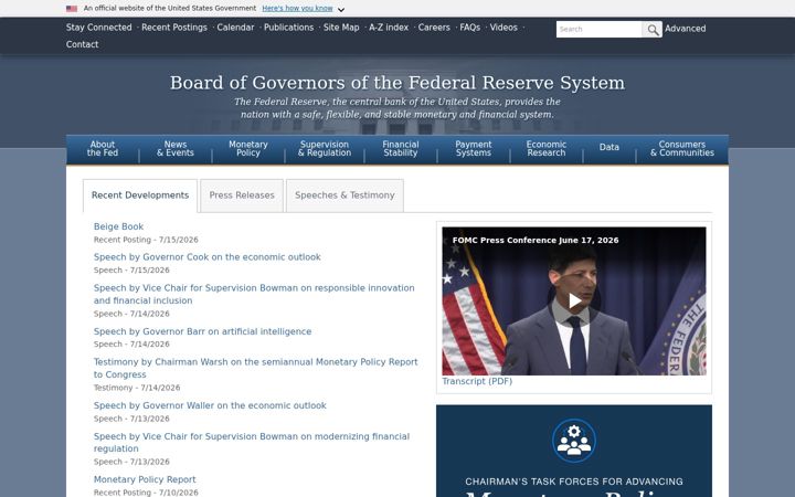 Zrzut ekranu federalreserve.gov