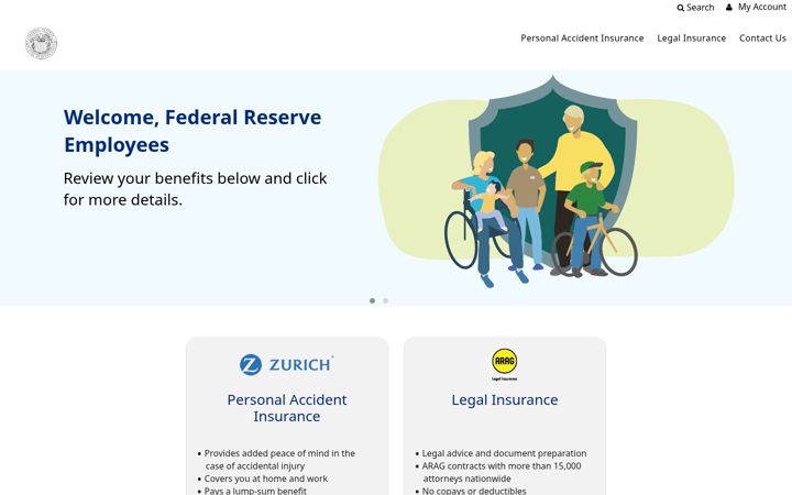 Screenshot of federalreservevoluntarybenefits.com