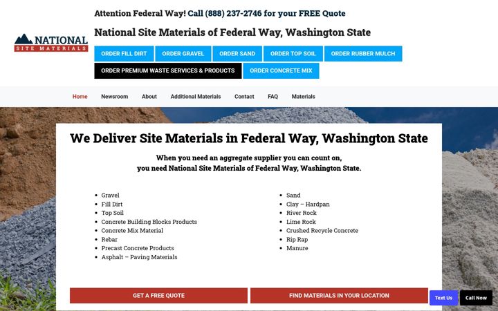 Screenshot of federalwaysitematerials.com