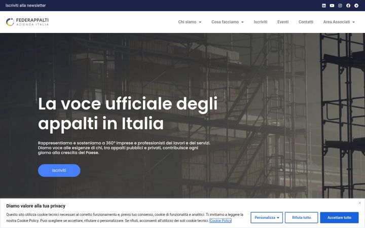 Screenshot of federappalti.it