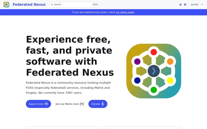 Screenshot of federated.nexus