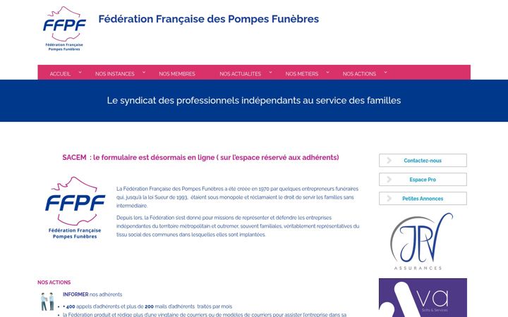 Screenshot of federationpompesfunebres.com