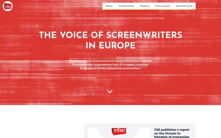 Screenshot of federationscreenwriters.eu
