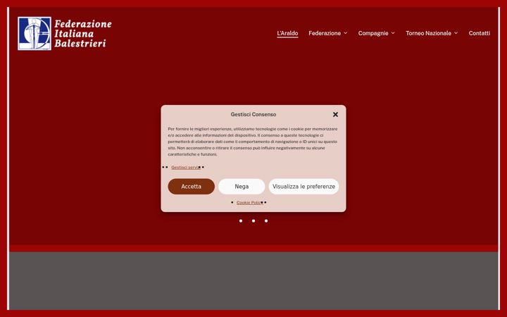 Screenshot of federazioneitalianabalestrieri.it