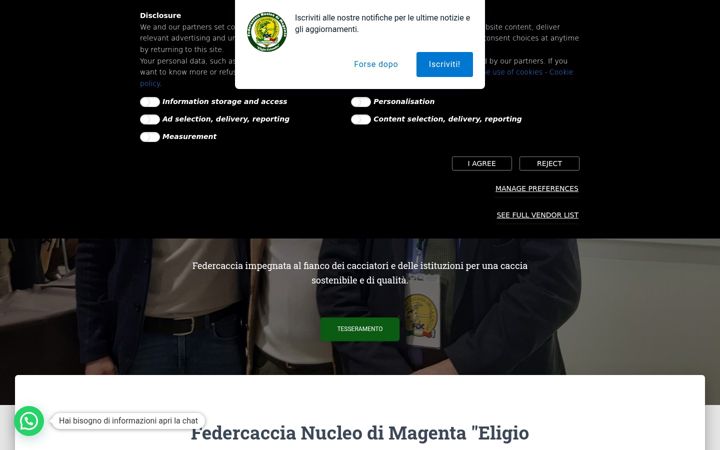 Screenshot of federcaccianucleomagenta.it