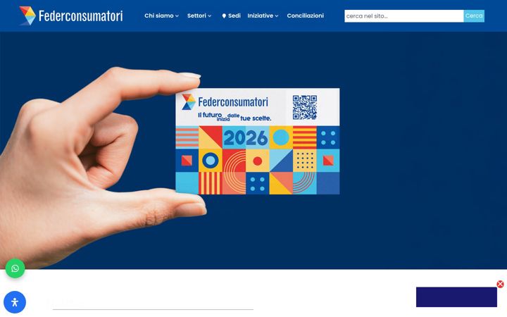 Skjámynd af federconsumatori.it