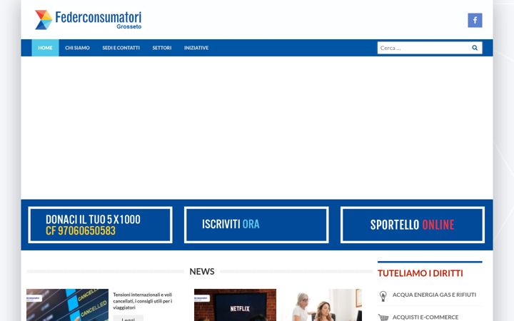 Skjámynd af federconsumatorigrosseto.it