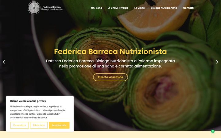 Posnetek zaslona federicabarrecanutrizionista.it