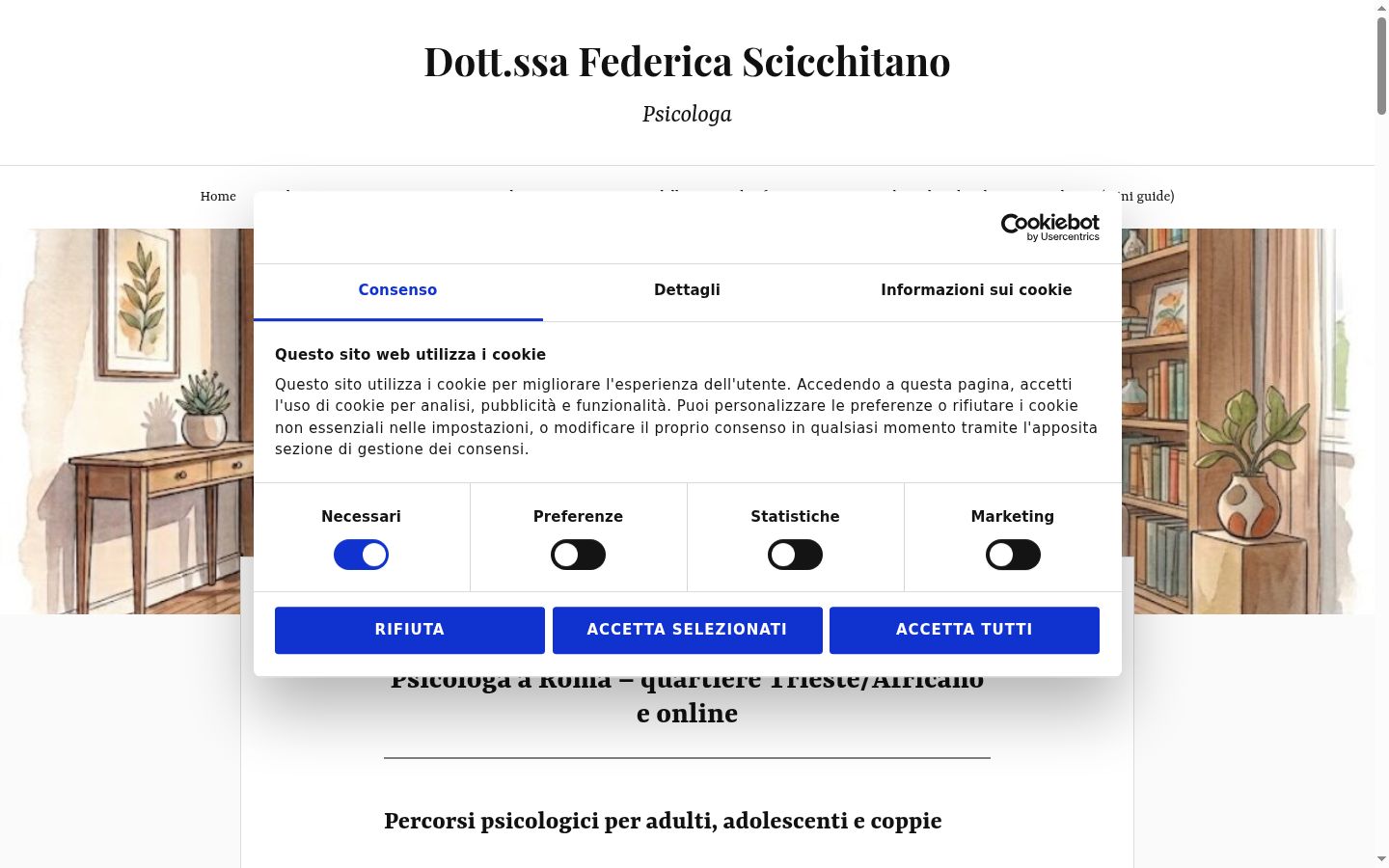 Capture d'écran de la bannière de consentement affichée avant toute interaction