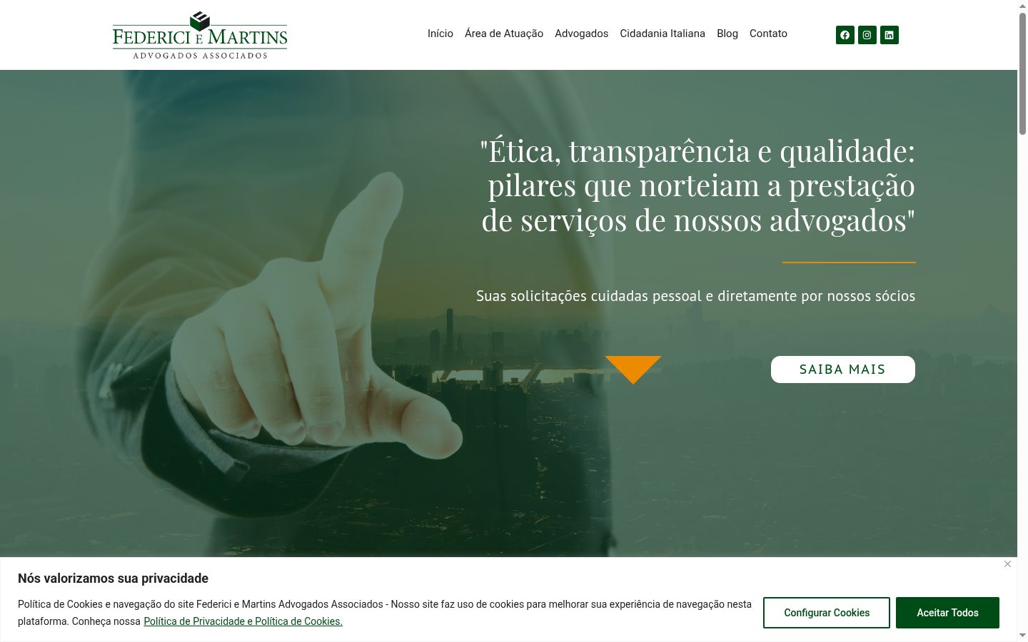 Screenshot del banner di consenso mostrato prima di qualsiasi interazione