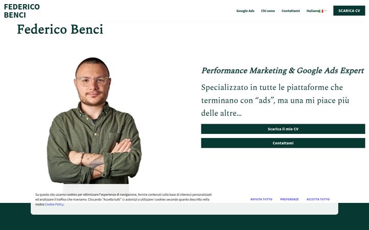 Screenshot of federicobenci.com