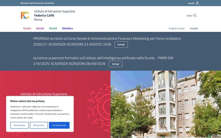 Screenshot of federicocaffe.edu.it