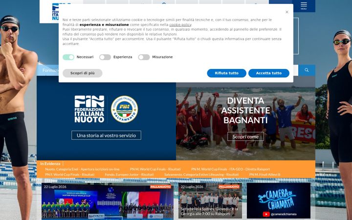 Screenshot of federnuoto.it