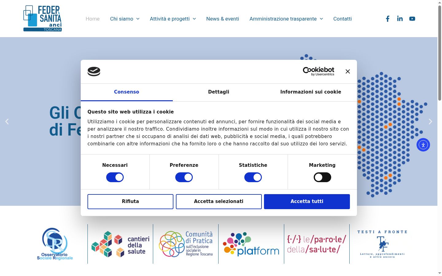 Screenshot of the consent banner shown before any interaction