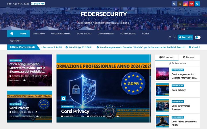 Skjámynd af federsecurity.it