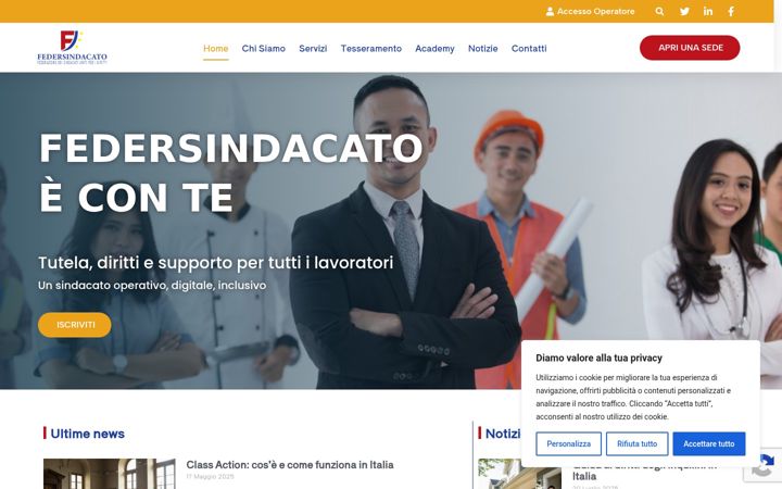 Screenshot of federsindacato.it