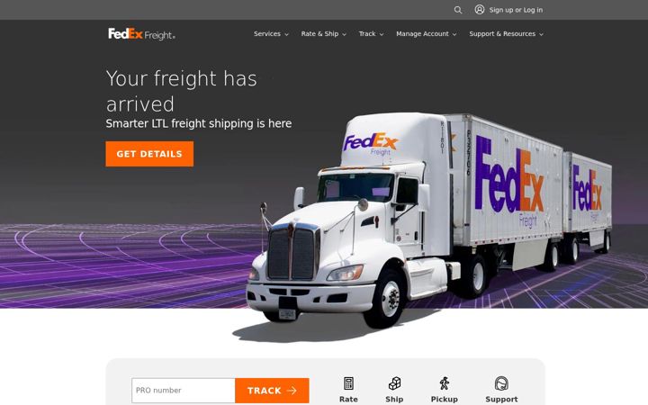 Screenshot of fedexfreight.com
