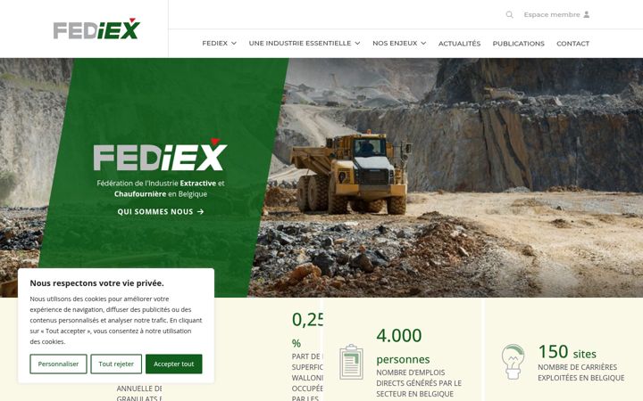 Snímek obrazovky fediex.be