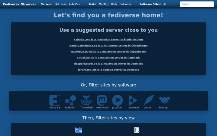 Screenshot of fediverse.observer