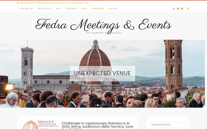Screenshot of fedracongressi.com