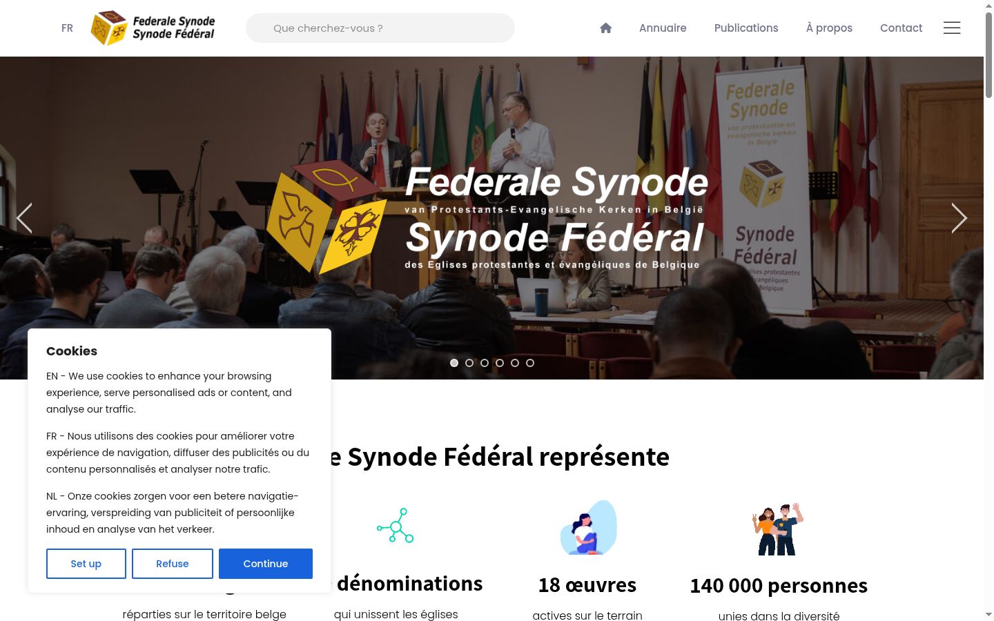Capture d'écran de la bannière de consentement affichée avant toute interaction