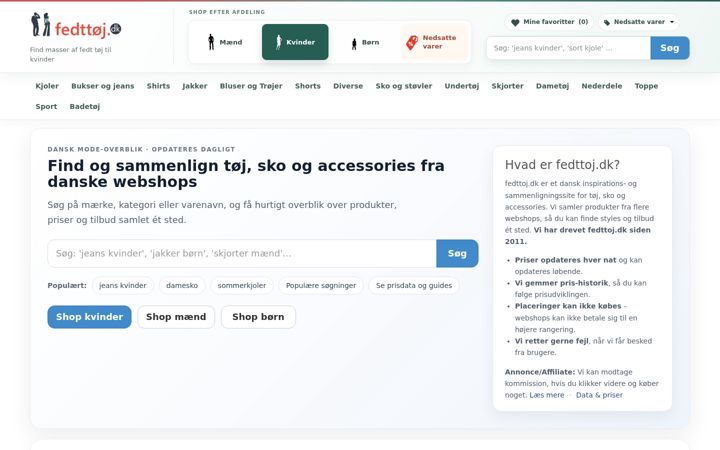 Screenshot of fedttoj.dk
