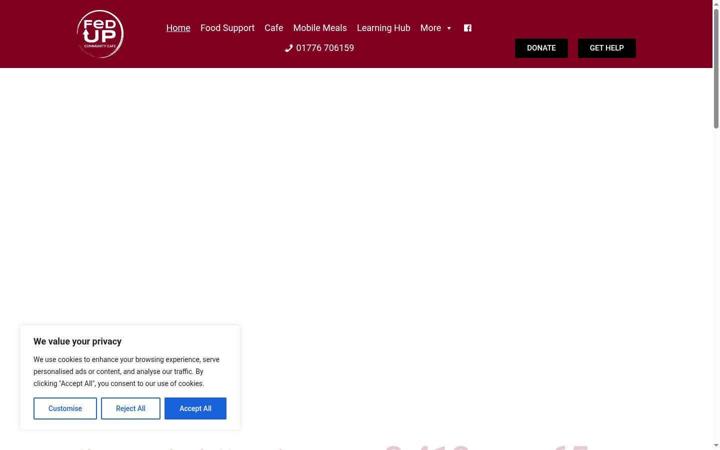 Screenshot του banner συγκατάθεσης που εμφανίστηκε πριν από οποιαδήποτε αλληλεπίδραση