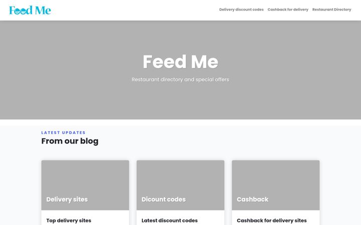 Screenshot of feed-me.uk