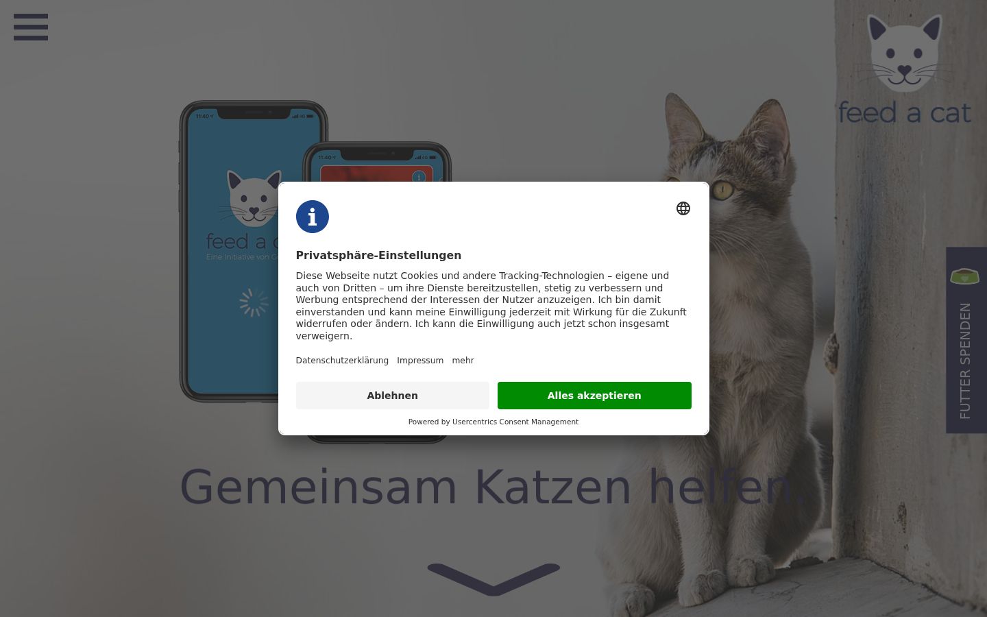Screenshot del banner di consenso mostrato prima di qualsiasi interazione