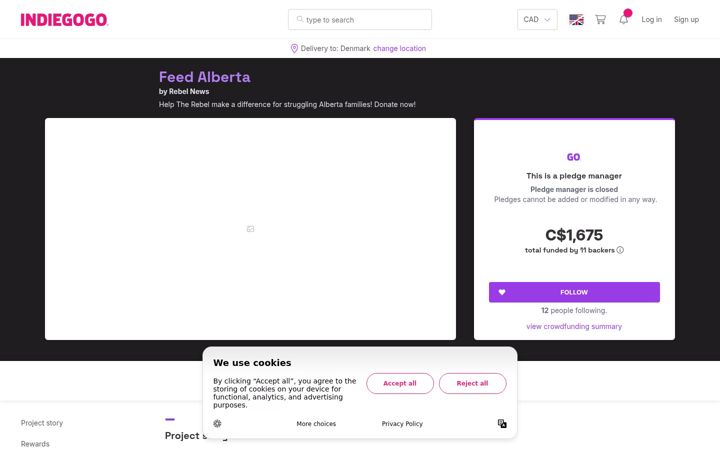 Screenshot of feedalberta.ca