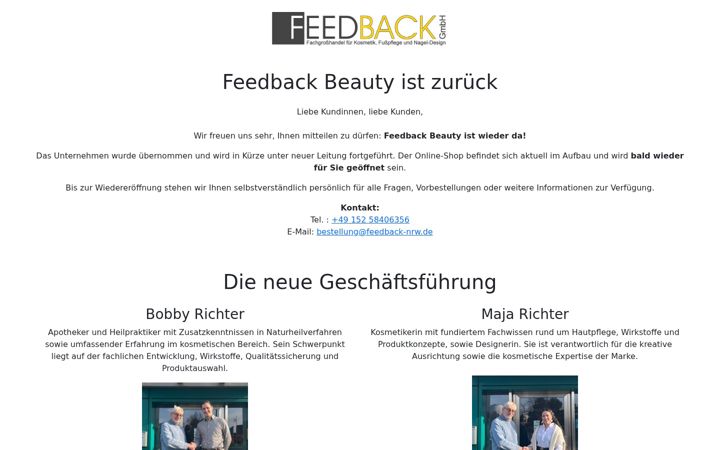 Screenshot of feedback-beauty.de