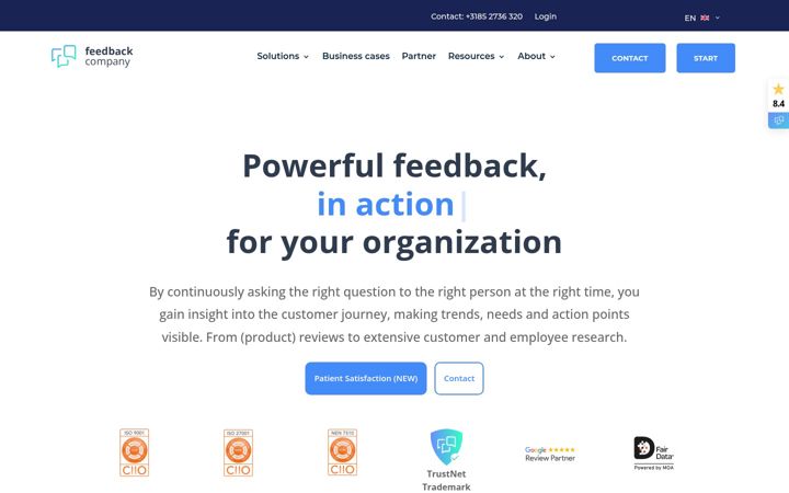 Képernyőkép: feedbackcompany.com