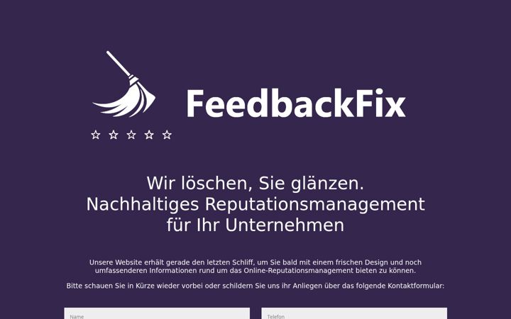 Screenshot ta' feedbackfix.de