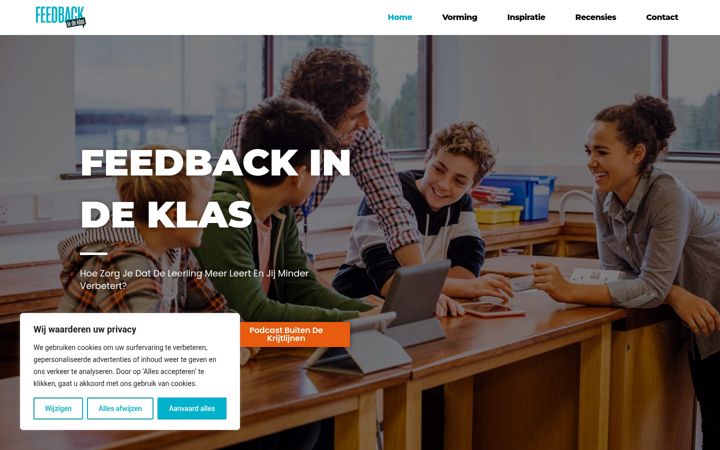 Screenshot ta' feedbackindeklas.be