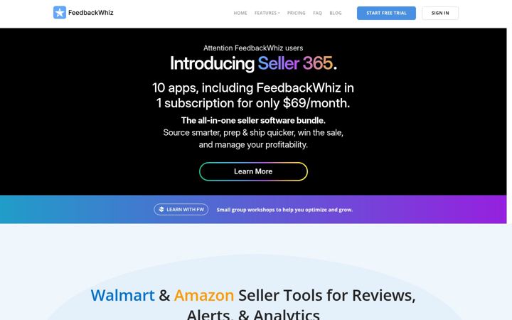 Screenshot of feedbackwhiz.com