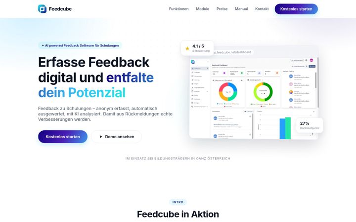 Screenshot of feedcube.net
