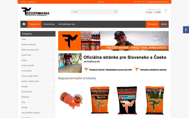 Snimka zaslona za feedermania.sk