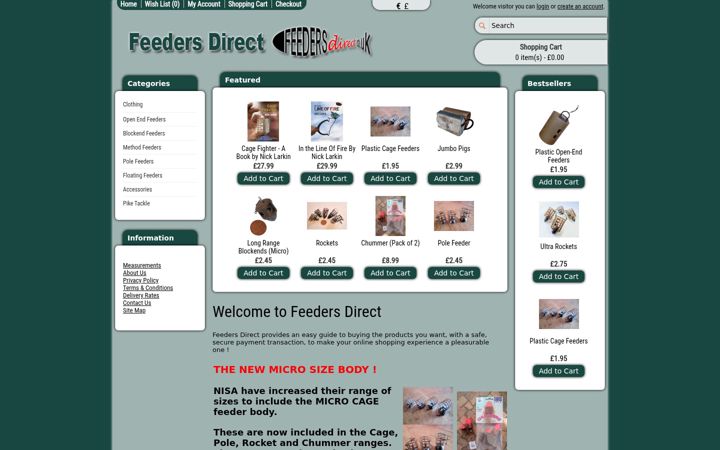 Screenshot of feedersdirect.com