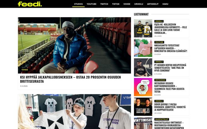 Screenshot stránky feedi.fi