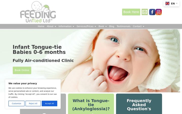 Screenshot of feeding-untied.co.uk